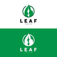 Green Leaf Logo, Ecology Natural Plant Vector, Nature Design, Illustration Template Icon vector