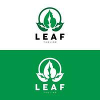 Green Leaf Logo, Ecology Natural Plant Vector, Nature Design, Illustration Template Icon vector
