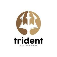 tridente logo, elegante sencillo minimalista diseño, Zeus Dios arma vector, Templete ilustración símbolo icono vector