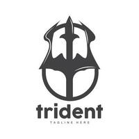 tridente logo, elegante sencillo minimalista diseño, Zeus Dios arma vector, Templete ilustración símbolo icono vector