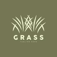 Green Grass Logo Design, Farm Landscape Illustration, Natural Scenery Vector