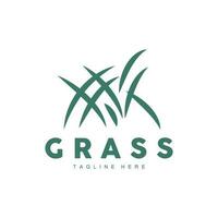 Green Grass Logo Design, Farm Landscape Illustration, Natural Scenery Vector