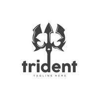 Trident Logo, Elegant Simple Minimalist Design, Zeus God Weapon Vector, Templete Illustration Symbol Icon vector