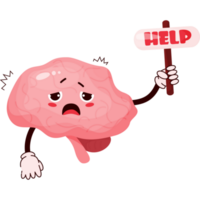 Unhappy  brain asking for help png