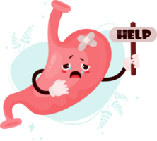 sad cartoon stomach asking for help png