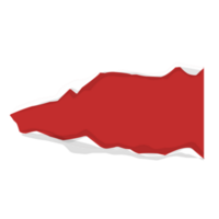 Red and white torn paper png
