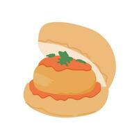 vada pav indian food vector