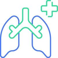 Lungs health line icon vector