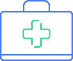 First aid kit bag line icon vector