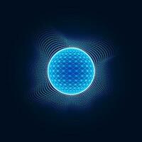 Abstract background technology spherical chip that processes commands and transmits data to the Internet network system using high-speed data transmission vector