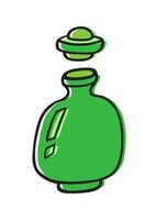 Doodle jar for spices. Color container with lid on white background. Hand-drawn cozy kitchen utensils. vector