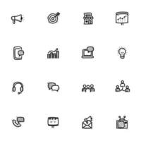 Set of marketing icons in cute doodle style isolated on white background vector