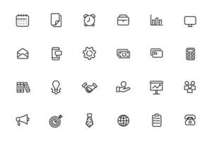 Set of business icons in line style isolated on white background vector