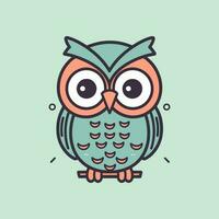 Owl flat design logo illustration is wise and sophisticated, perfect for brands that value knowledge and insight. vector