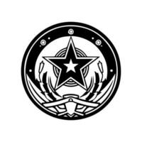 estar alto con nuestra fuerte y orgulloso Ejército logo diseño. esta negrita ilustración es Perfecto para militar y patriótico marcas vector