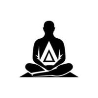 encontrar tu interior paz con nuestra calmante meditación logo diseño. esta elegante ilustración es Perfecto para bienestar y atención plena marcas vector