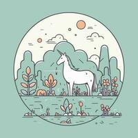 linda y vistoso kawaii unicornio ilustración Perfecto para ninguna divertido y caprichoso diseño proyecto vector