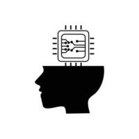 Artificial intelligence icon symbol technology system and artificial intelligence head vector