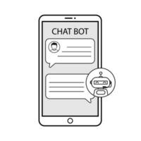 chatbot enviando mensaje en teléfono inteligente vector