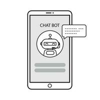 chatbot enviando mensaje en teléfono inteligente vector