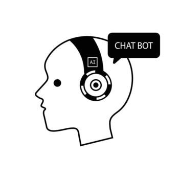 Robot icon t with speech bubble in circle vector illustration