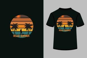 Hola verano creativo tipografía t camisa diseño vector