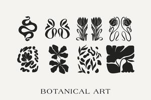 A set of floral posters. Hand drawn design for wallpaper, wall decor, print, postcard, cover, template, banner. vector