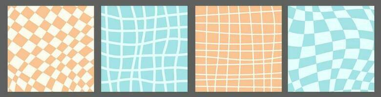 Groovy set with Checker and grid backgrounds vector