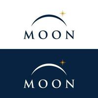 Logo design template crescent and star with modern concept isolated on background. vector