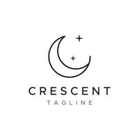 Logo design template crescent and star with modern concept isolated on background. vector