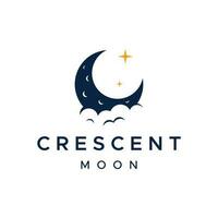 Logo design template crescent and star with modern concept isolated on background. vector