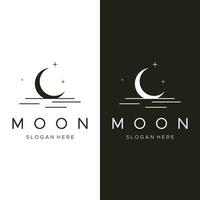 Logo design template crescent and star with modern concept isolated on background. vector