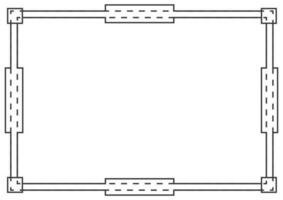 Frame and border isolated vector. Black outline on white bakcground template. vector