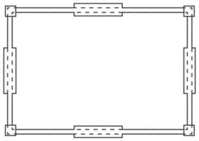 Frame and border isolated vector. Black outline on white bakcground template. vector