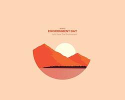 World Environment Day Flat Template vector