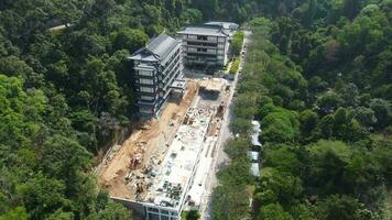 Ayer Itam, Penang, Malaysia, Mar 05 2021, Aerial Nirvana memorial Park on construction video