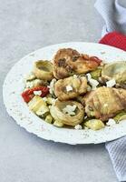 Low calorie dish with meat and vegetables photo