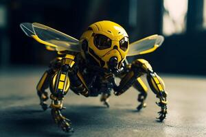 abeja robot prototipo, generativo ai generado tecnología foto