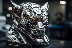 tiger head robotic prototype, generated technology photo