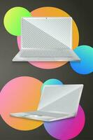 White Laptop 3D Mockup vector