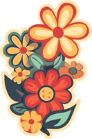 lindo retro flor coleção, floral buquês composições png