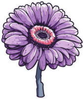 púrpura margarita flor, botánico floral Arte. para pegatina, camisa impresión png