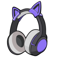 headsetet söt katt öron gaming scifi png