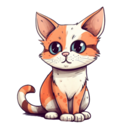 gatto cartone animato personaggio clipart, ai generato png