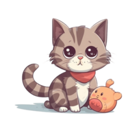 Cat cartoon character clipart, png