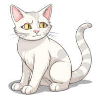 gatto cartone animato personaggio clipart, ai generato png