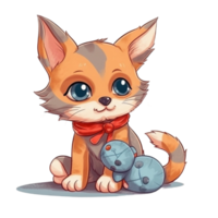 Cat cartoon character clipart, png