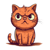 gatto cartone animato personaggio clipart, ai generato png