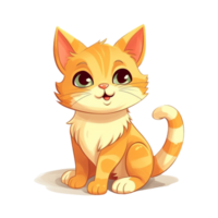 gato desenho animado personagem clipart, ai gerado png