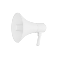 Lautsprecher oder Megaphon Horn Weiß Megafon ist Symbol Attrappe, Lehrmodell, Simulation von Ansager Lautsprecher machen 3d Illustration png